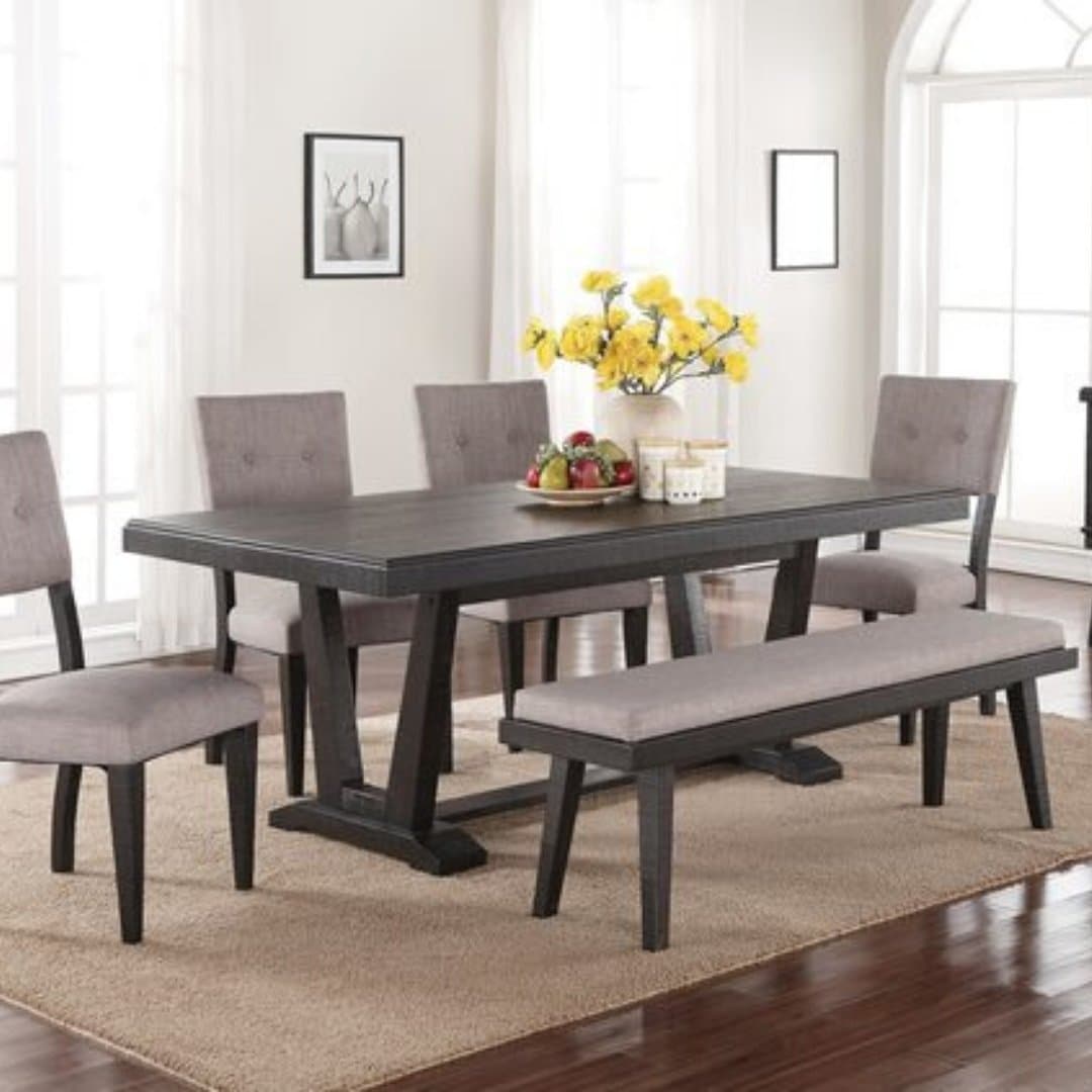 Modern Farmhouse Dining Table Set in Black - HER Home Design Boutique